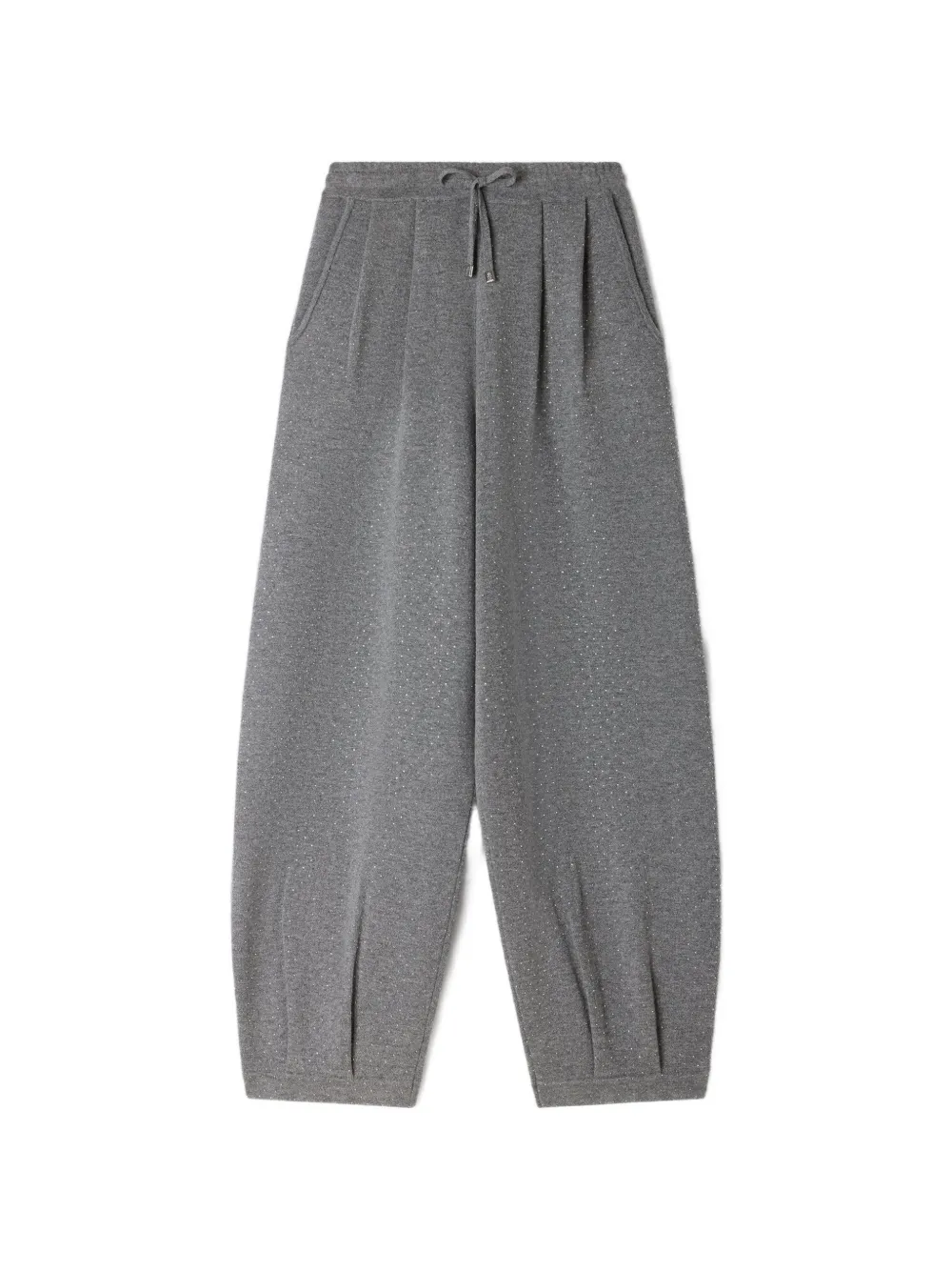 Sandro Rhinestone-embellished Pleated Trousers In Grey