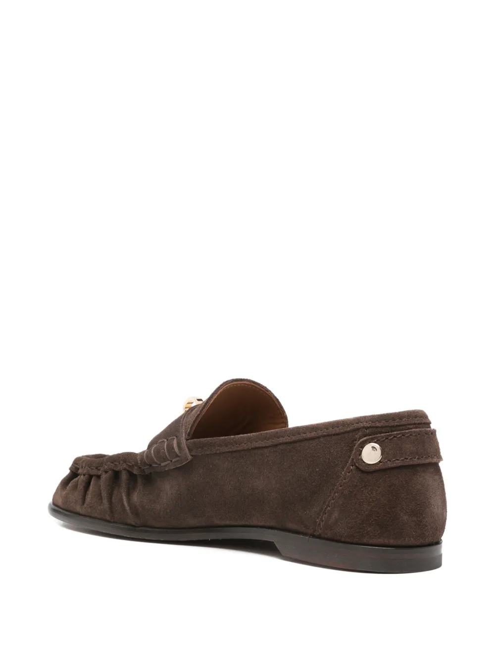 SANDRO Leren loafers Bruin
