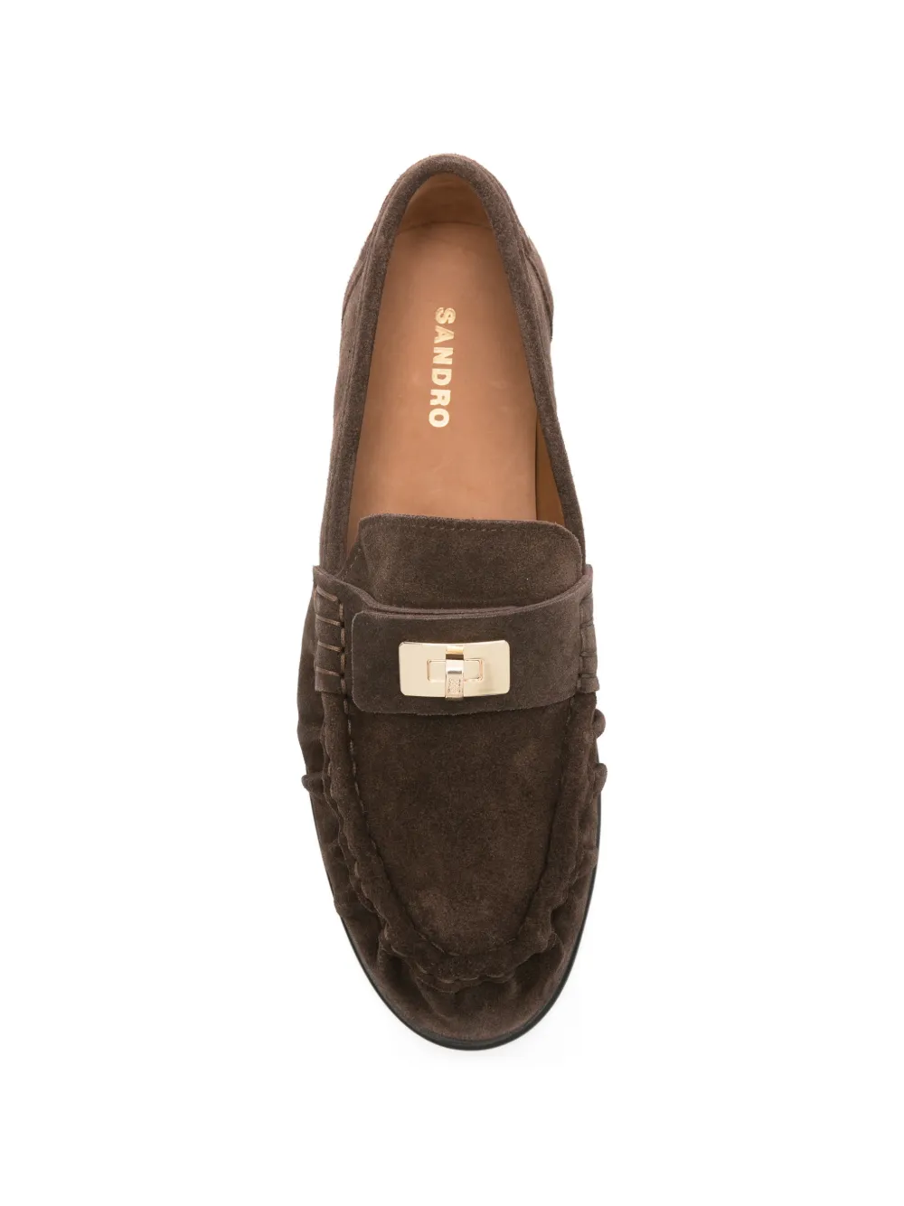 SANDRO Leren loafers Bruin