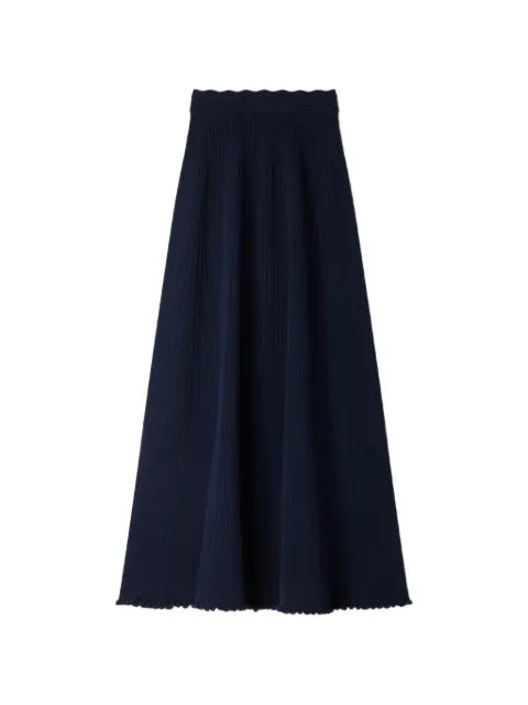 SANDRO pointelle-knit flared skirt
