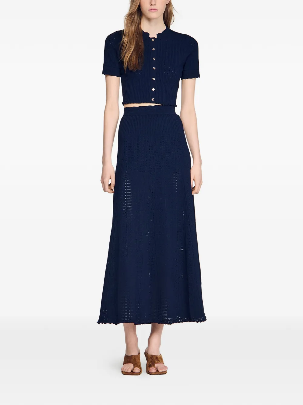 SANDRO Gebreide mini-rok Blauw