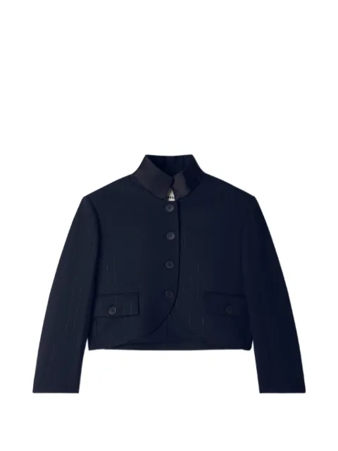 SANDRO striped stand-up collar blazer