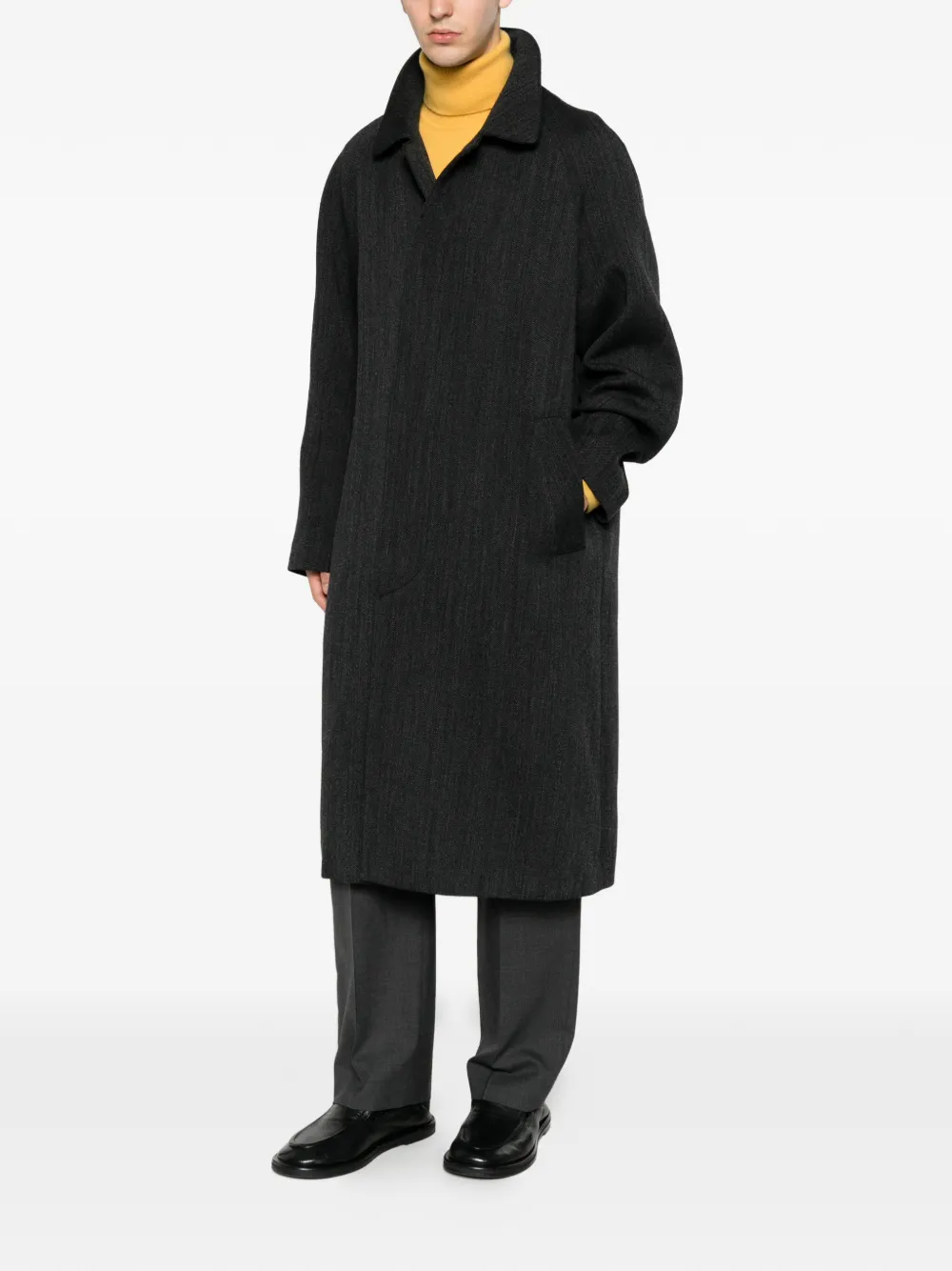 SANDRO Oversized mantel met vleugelkraag Grijs
