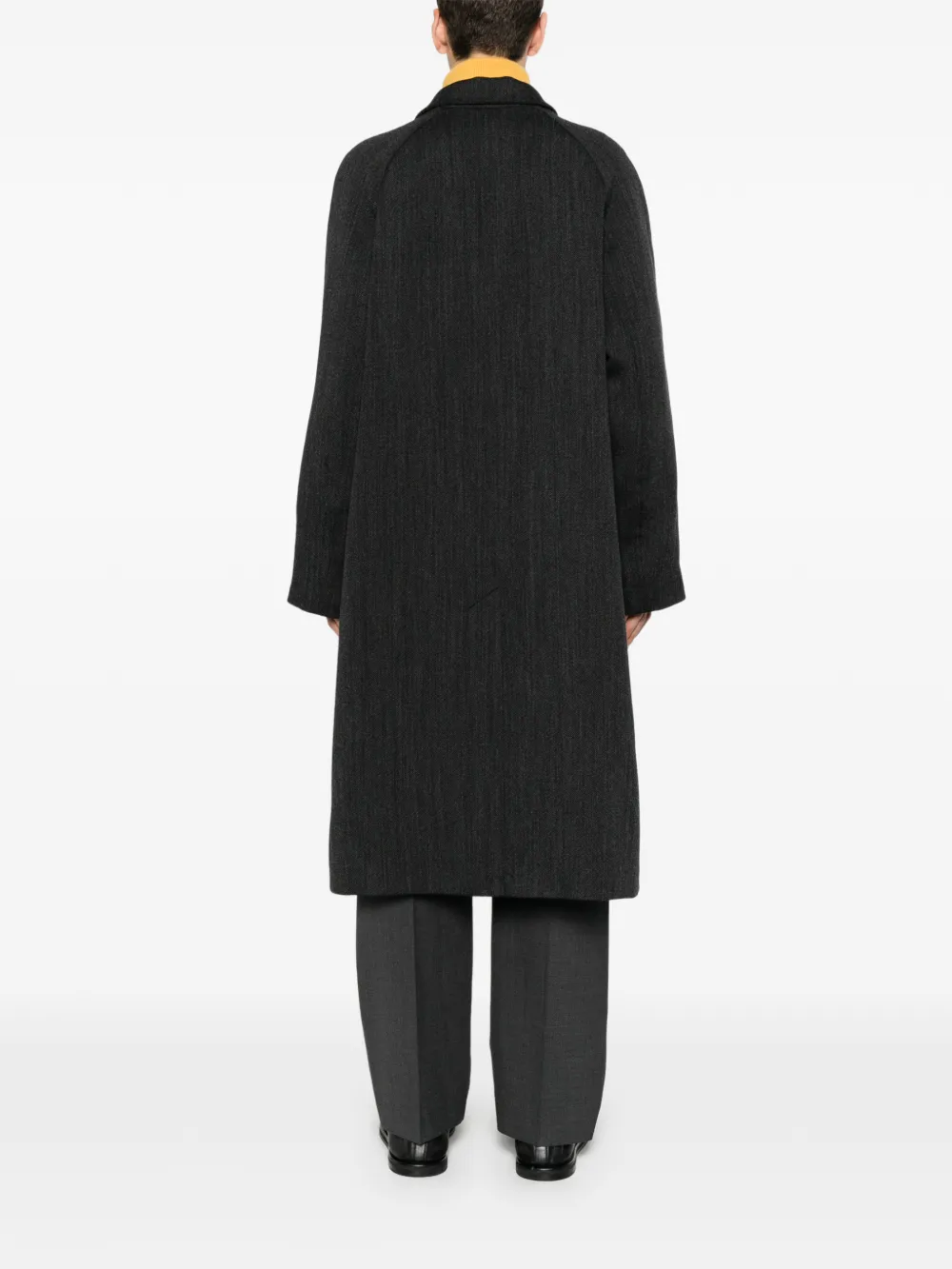 SANDRO Oversized mantel met vleugelkraag Grijs