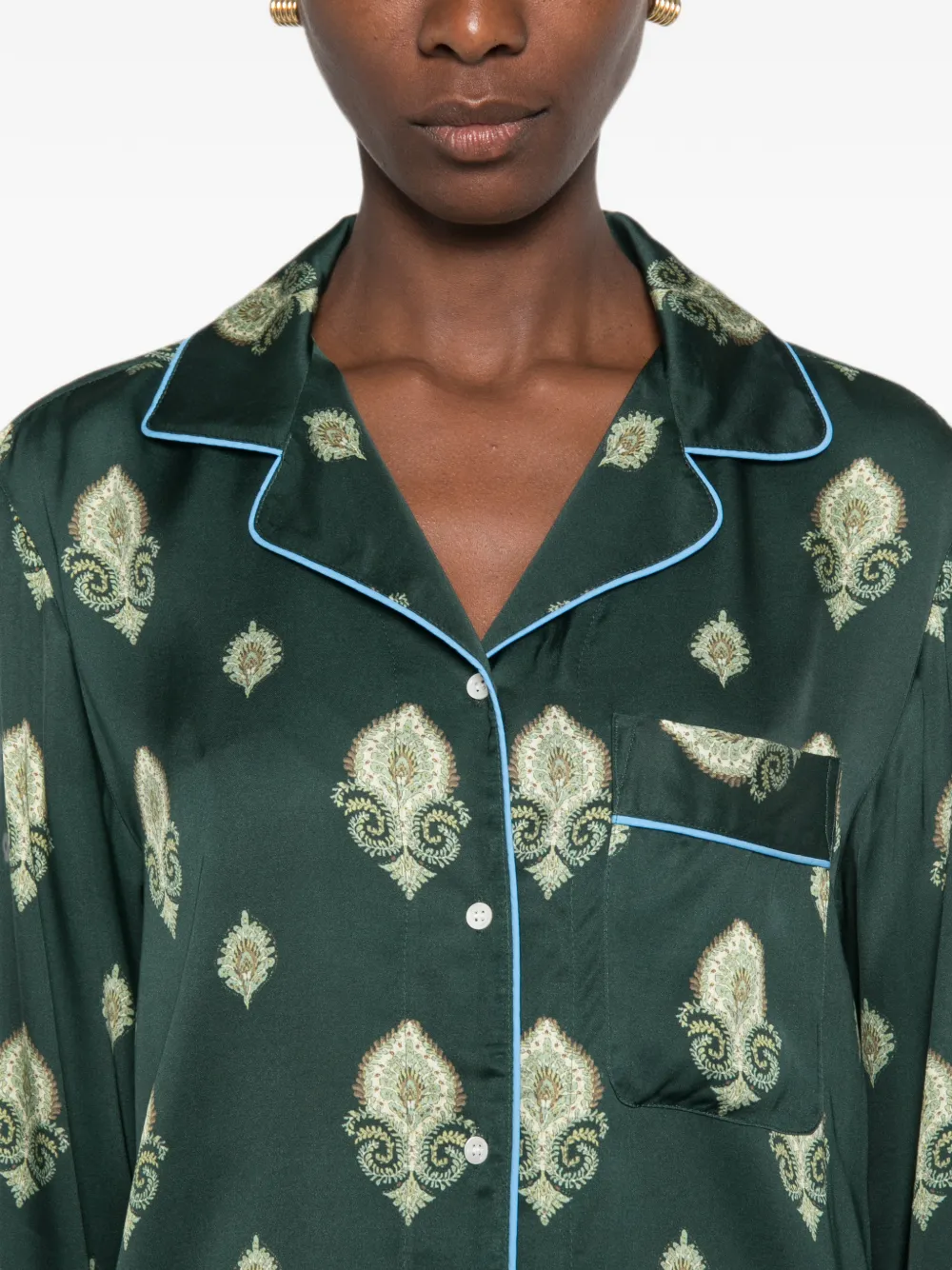 SANDRO Overhemd met paisley-print Groen