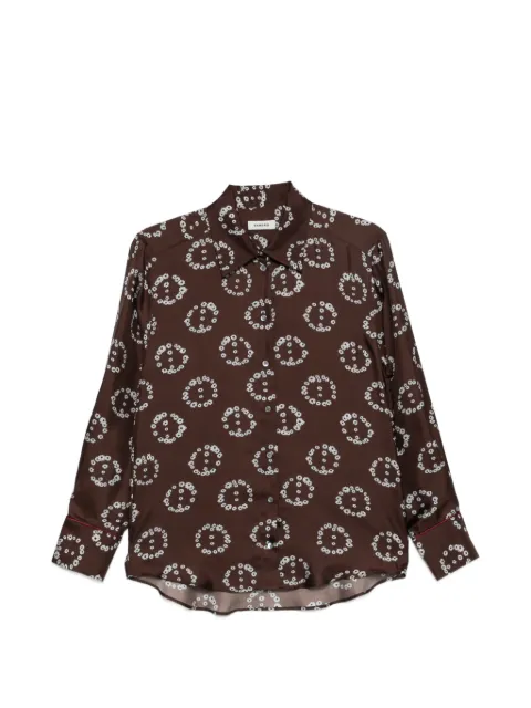 SANDRO floral-print silk shirt