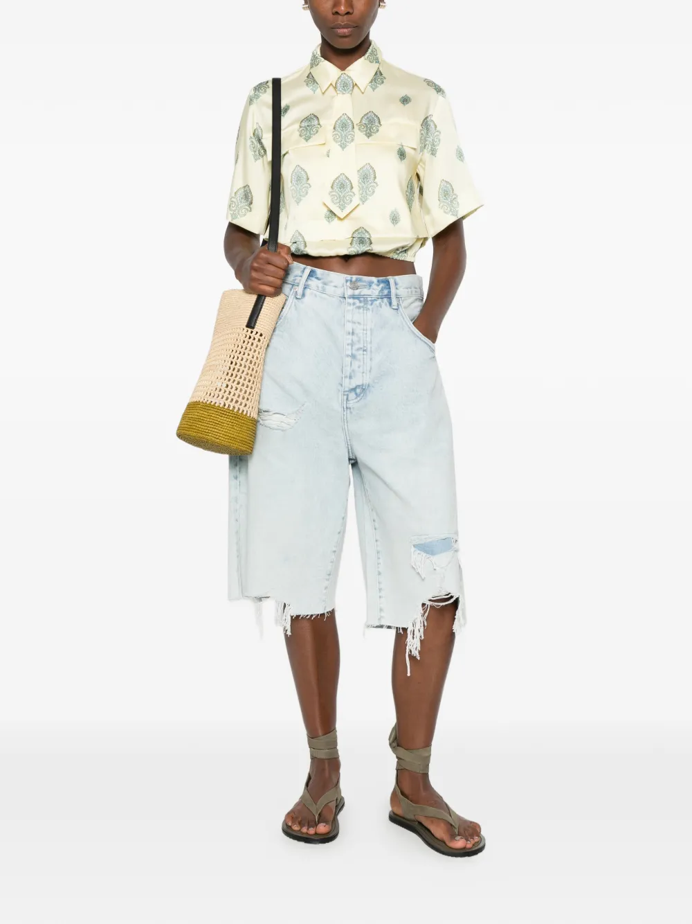 SANDRO Overhemd met paisley-print Geel