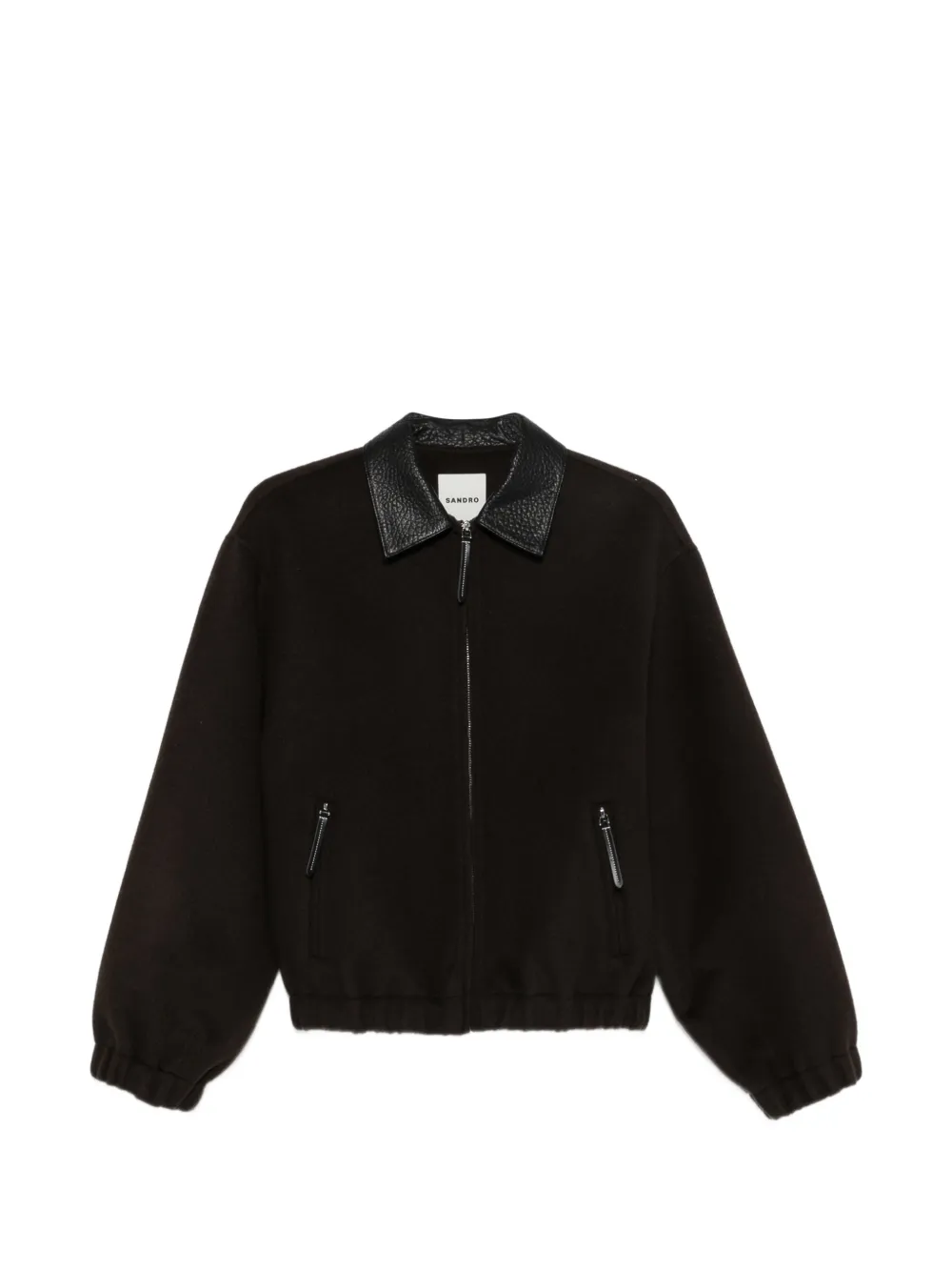 Sandro Long-sleeve Wool Coat In Brown