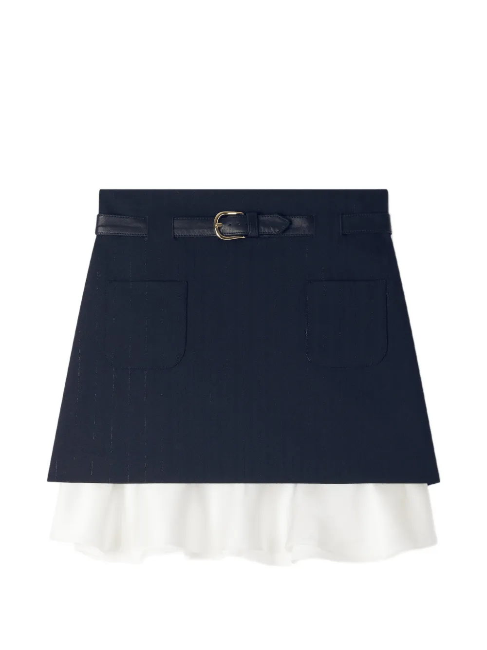 SANDRO Camicia gessata con ruches - Nero
