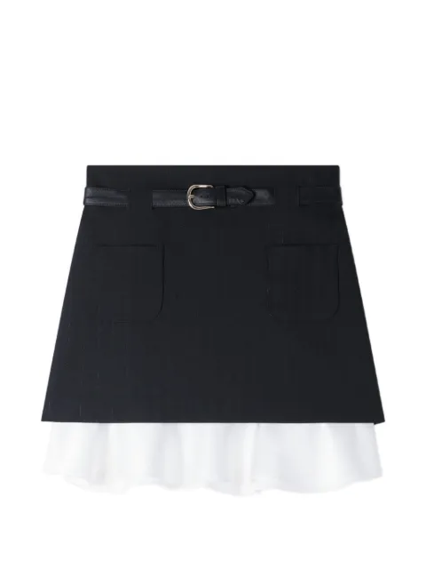SANDRO mini striped ruffled skirt