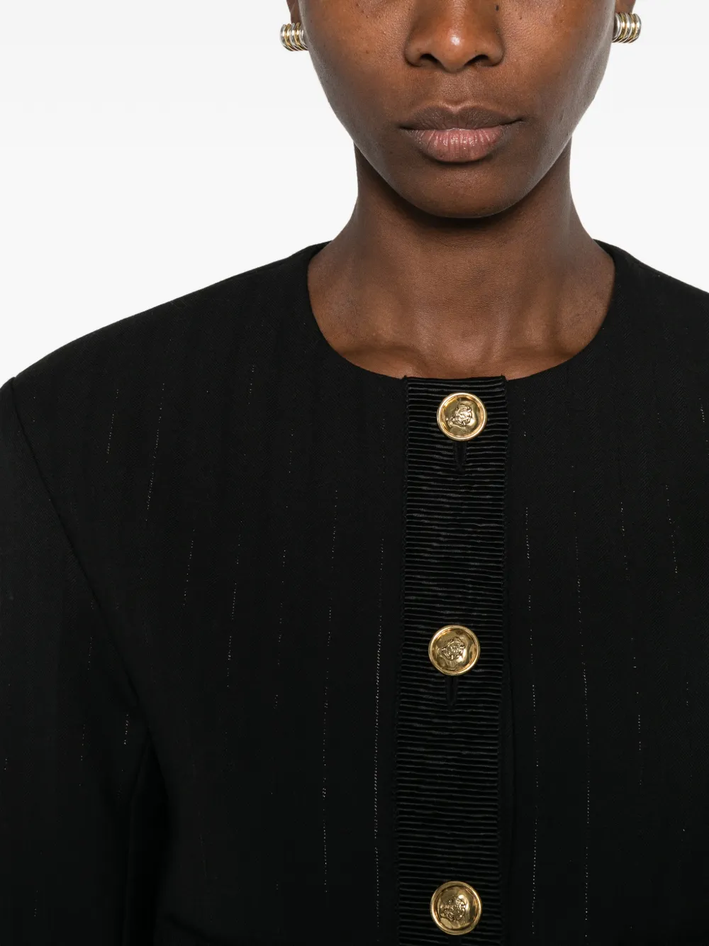 SANDRO Gestreepte blazer Zwart