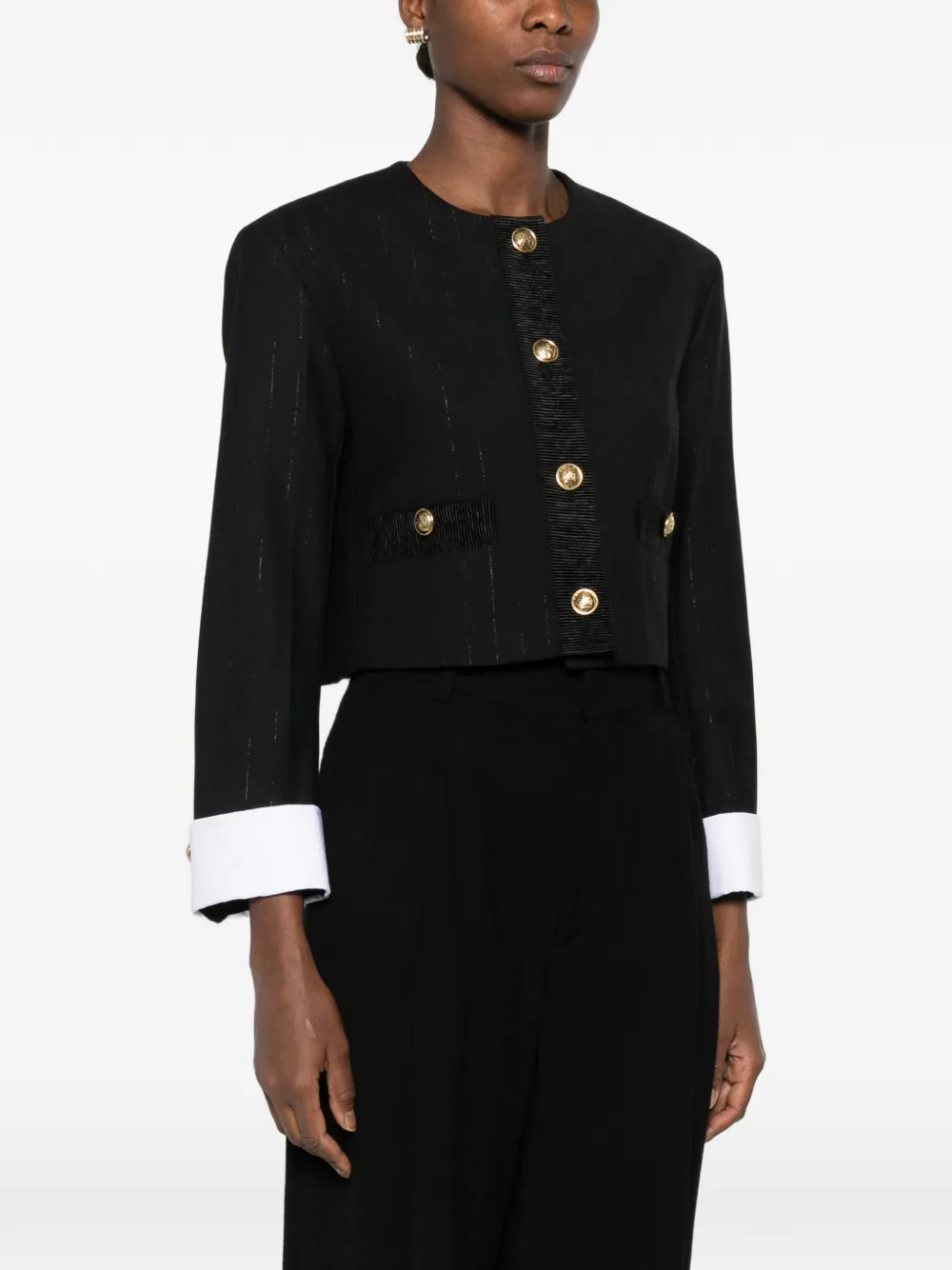 SANDRO Gestreepte blazer Zwart