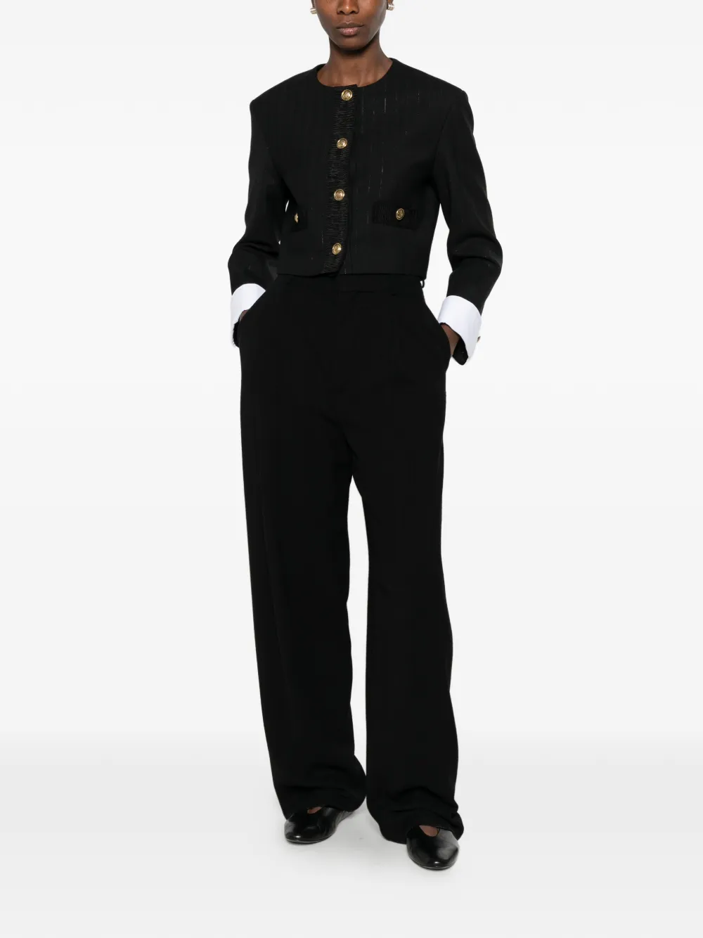 SANDRO Gestreepte blazer Zwart