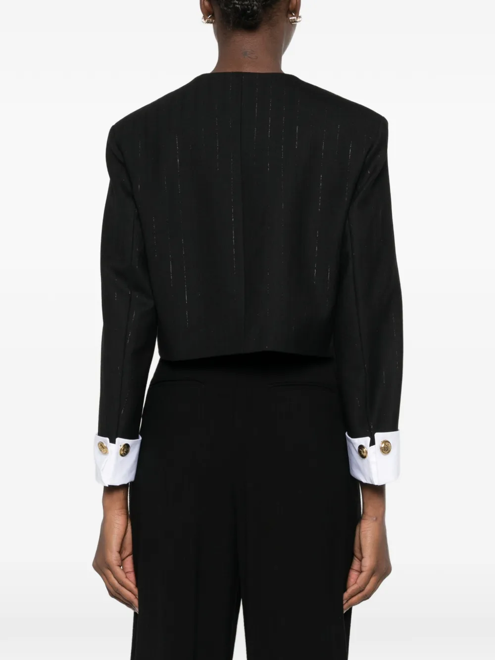 SANDRO Gestreepte blazer Zwart