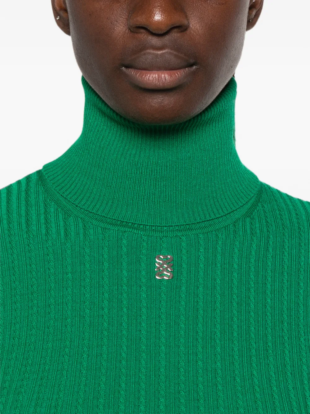 SANDRO Sweater met logoplakkaat Groen