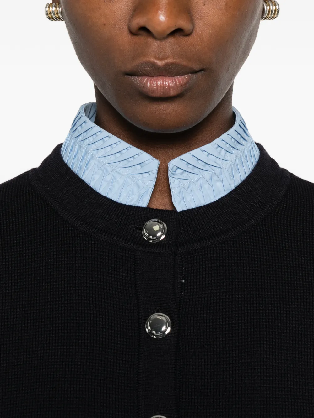 SANDRO Tweekleurig vest met kraag in origami-stijl Blauw