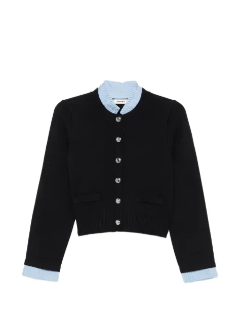 SANDRO Anthony contrast-collar button-up cardigan