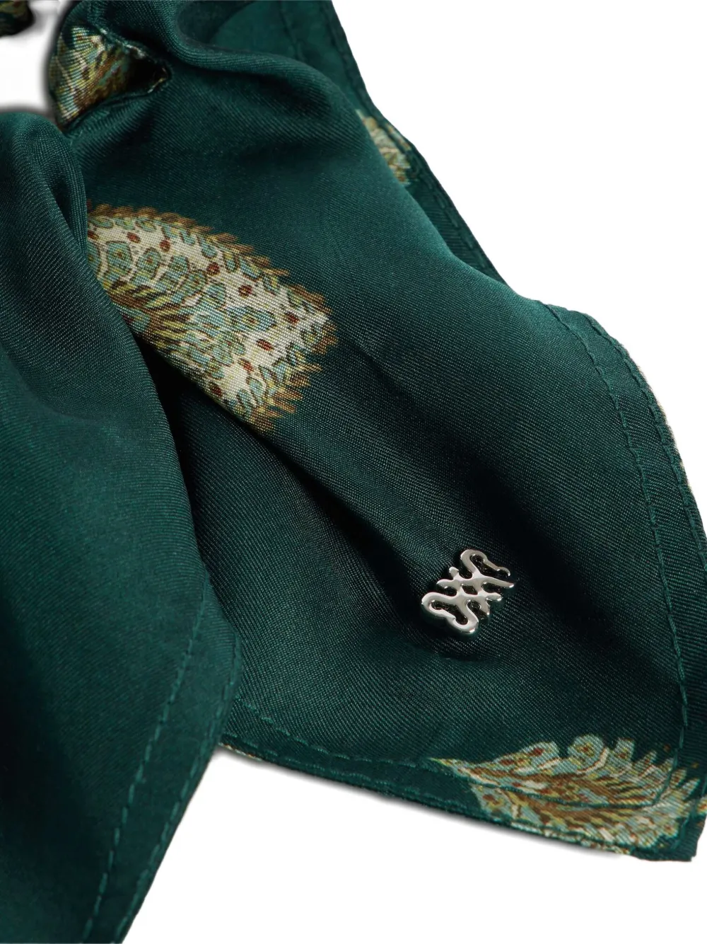 SANDRO Scrunchie met paisley-print en logoplakkaat Groen