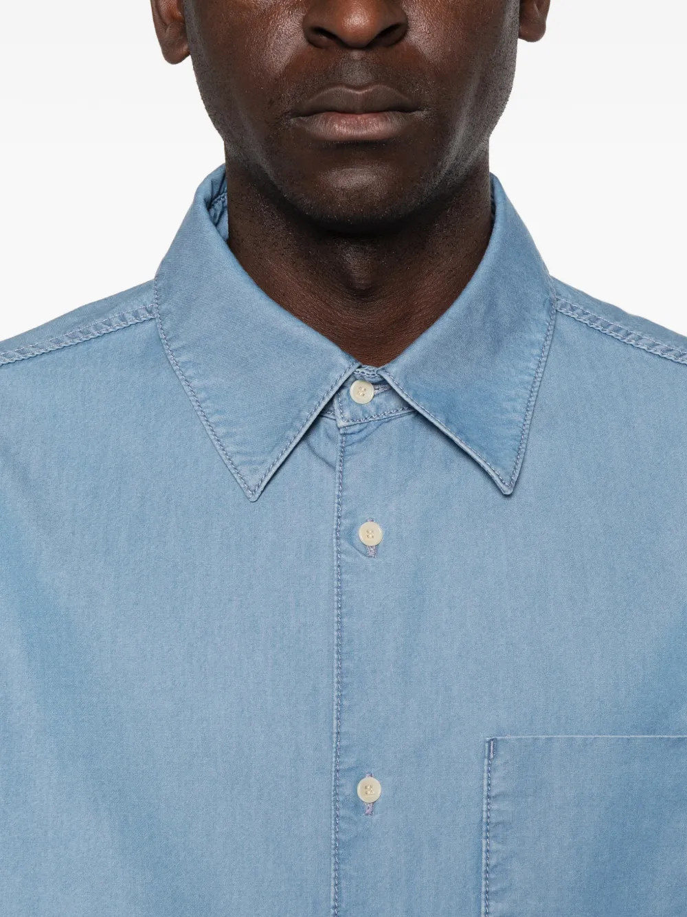 SANDRO overhemd met korte mouwen Blauw