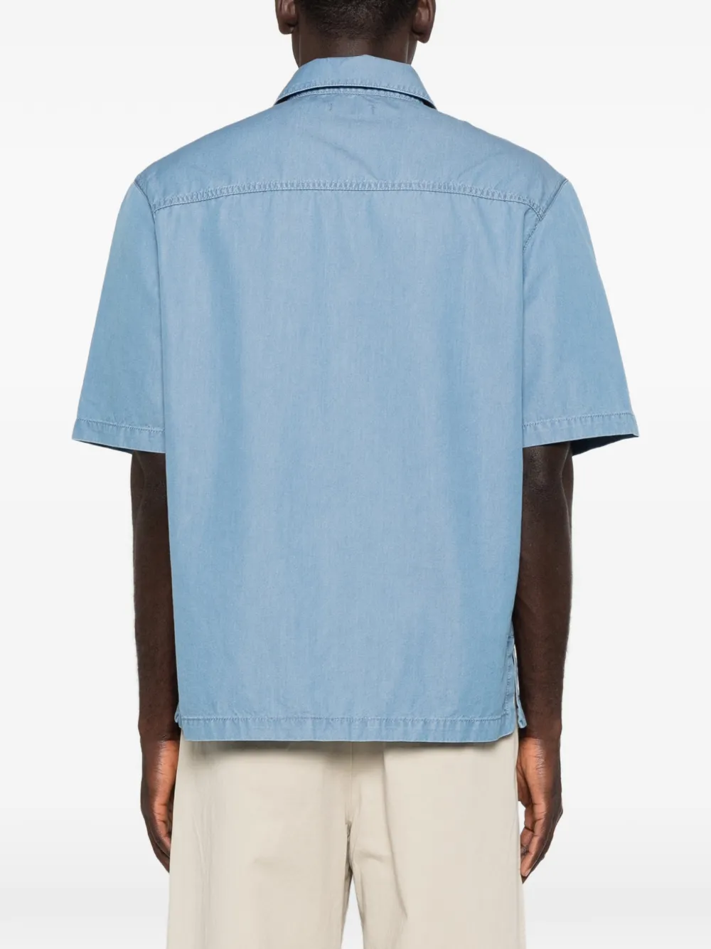 SANDRO overhemd met korte mouwen Blauw