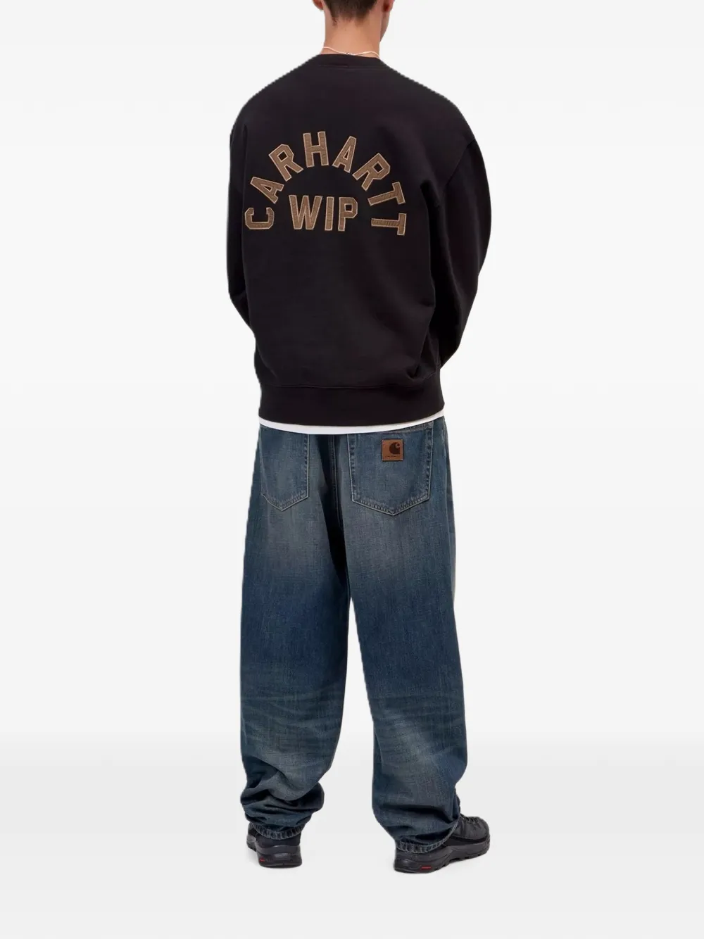 Carhartt WIP Arch Script trui met geborduurd logo Zwart