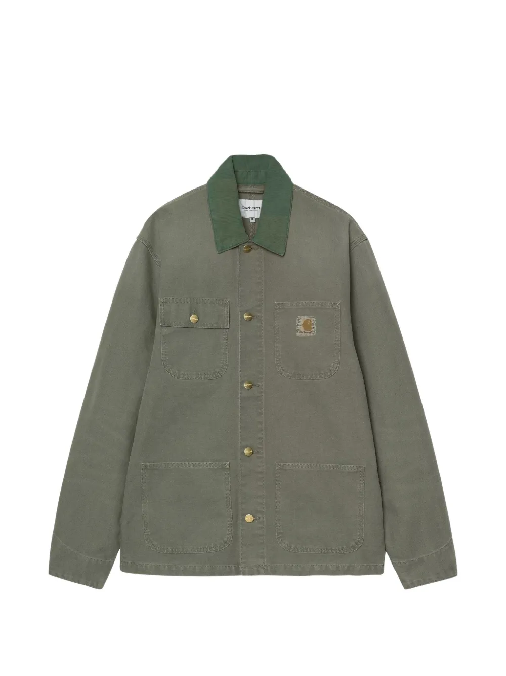 Carhartt WIP logo-patch corduroy-collar jacket - Verde