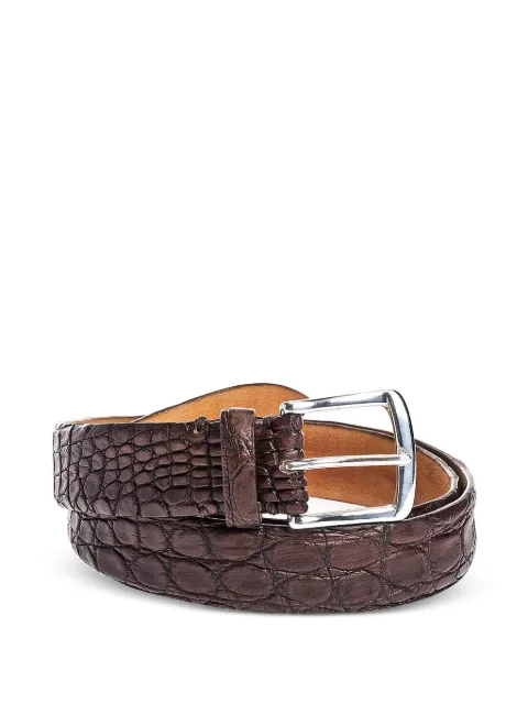 D'amico crocodile-effect leather belt