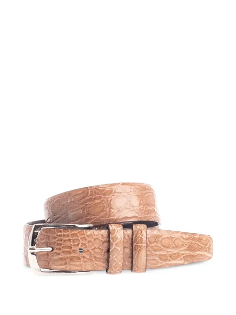 D'amico crocodile-effect leather belt