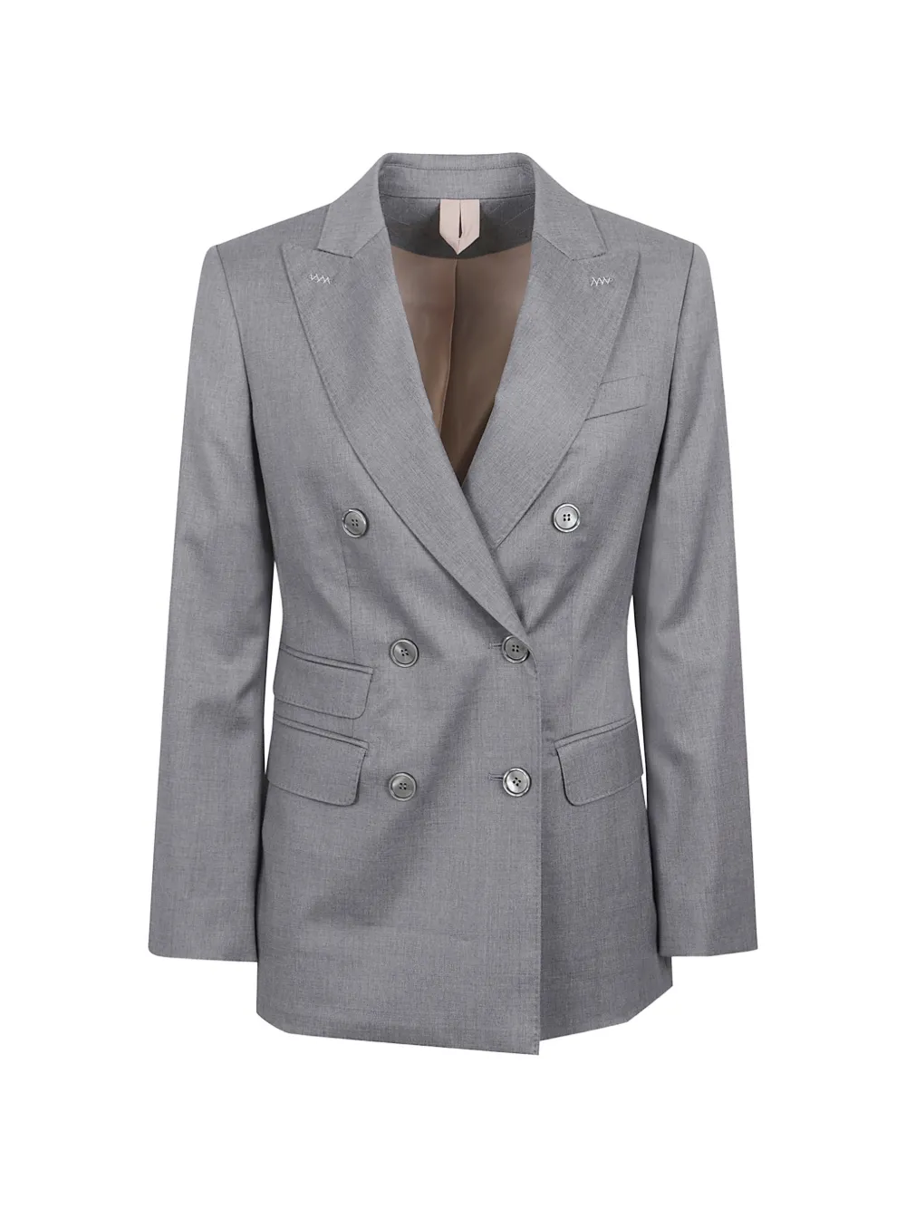 Max Mara double-breasted virgin-wool jacket - Grey