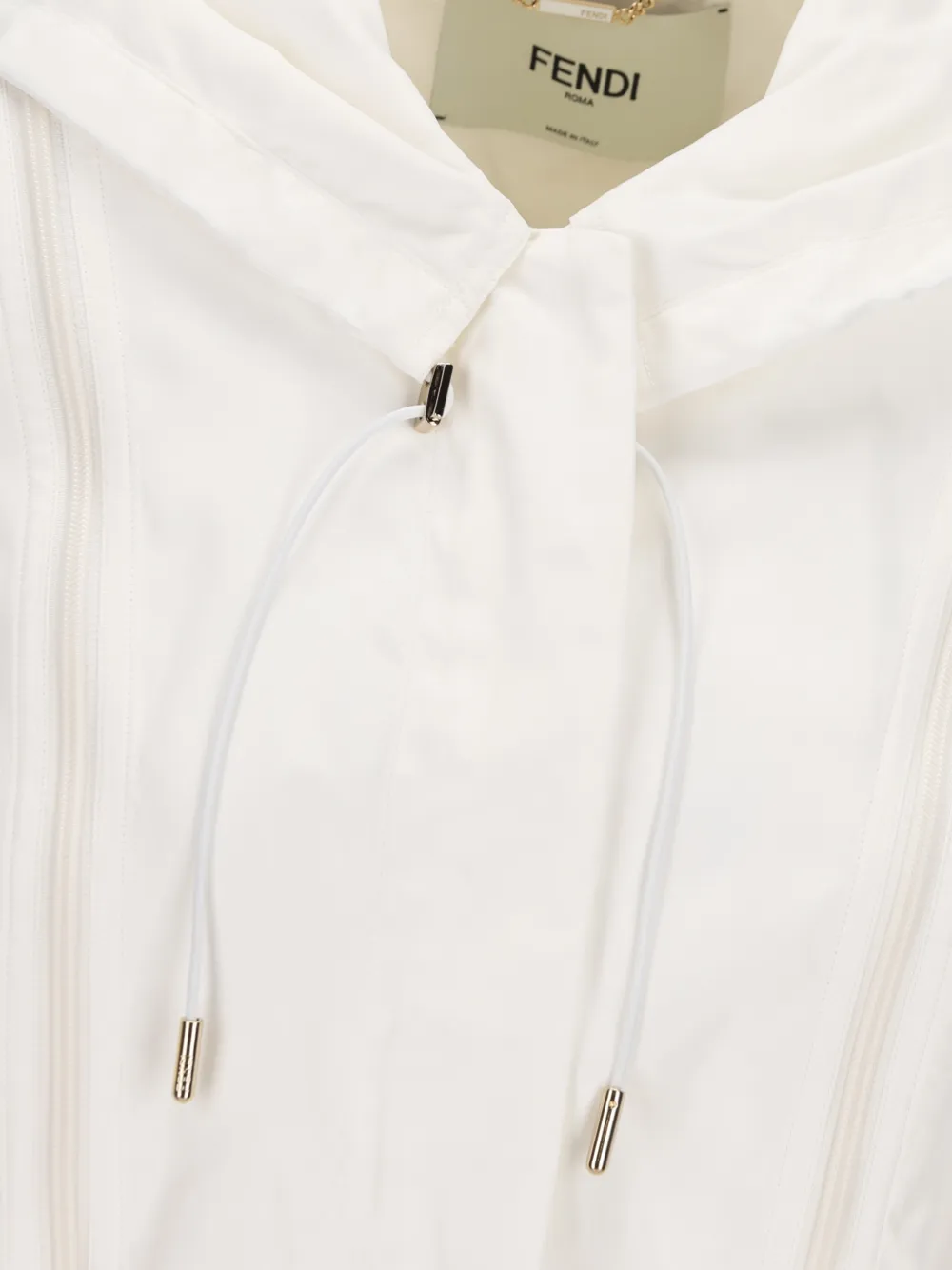 FENDI Jack met capuchon en ritsdetail Wit