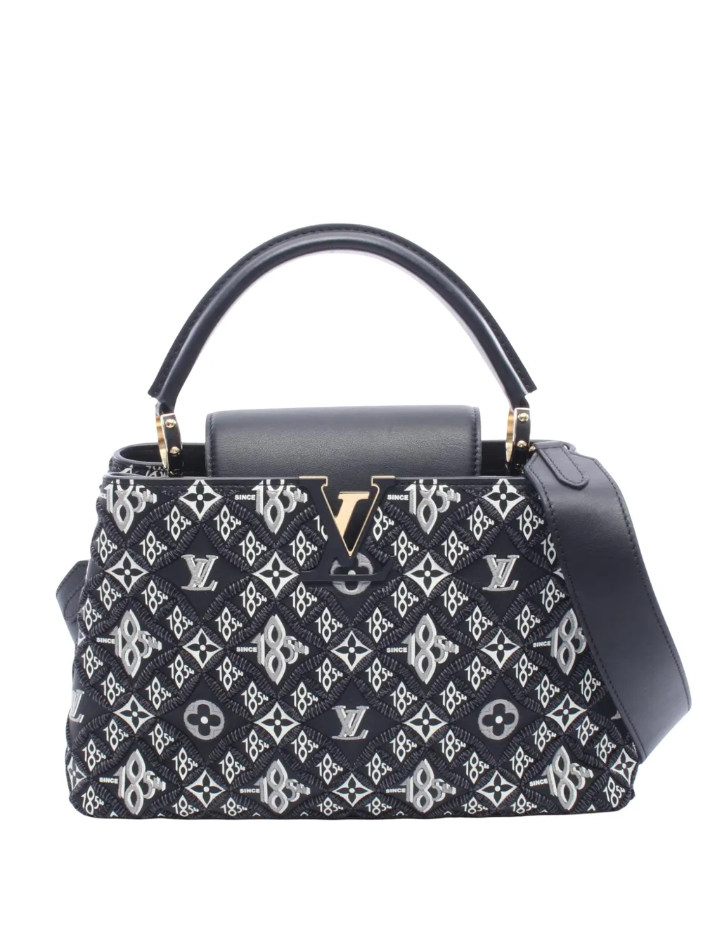 Louis Vuitton 2021-2026 Monogram Since 1854 Capucines MM Satchel-Tasche MM in Schwarz Monogram-Leder