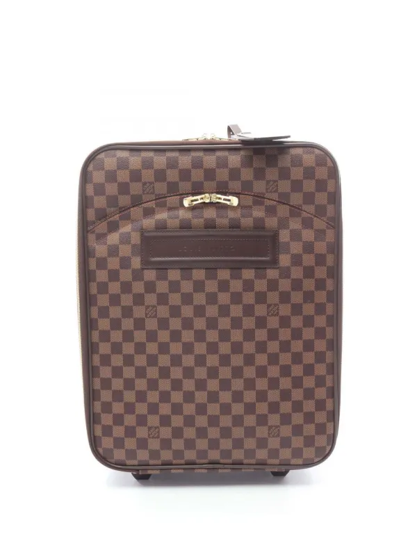 Louis Vuitton Pre-owned 2003 Damier Ebene Pegase 45 Travel Bag in Brown