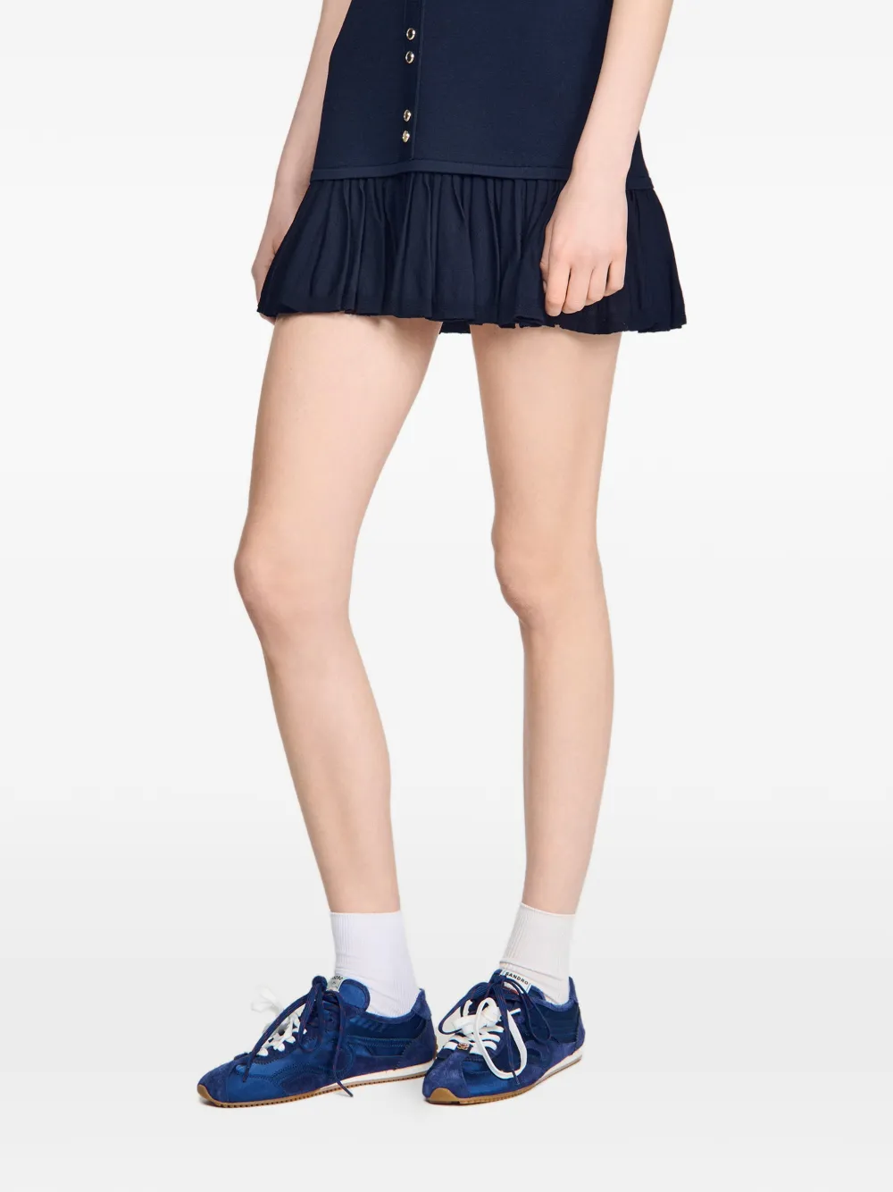 SANDRO Light Wave panelled sneakers Blauw