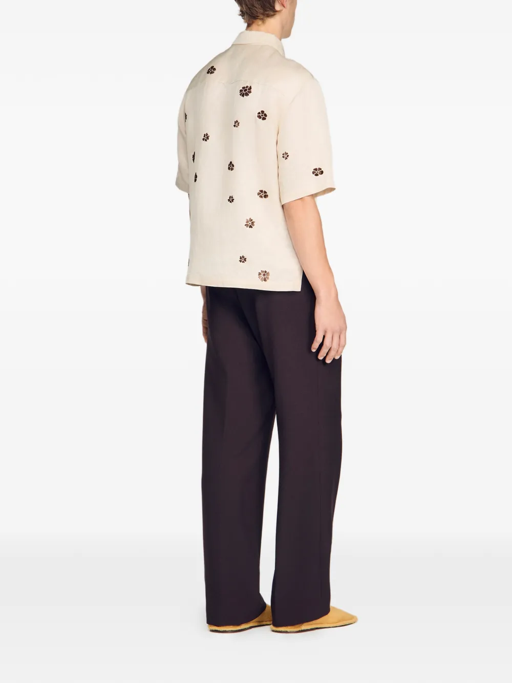 SANDRO Overhemd met bloemenprint Beige