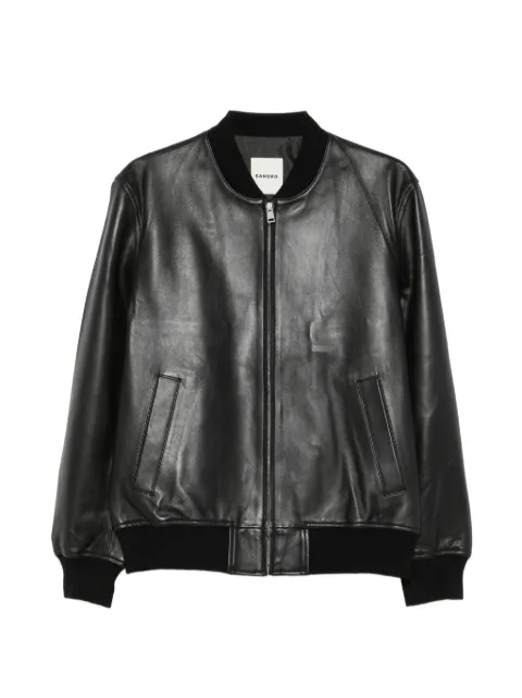 SANDRO zip-up leather jacket