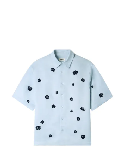 SANDRO flock-print floral-pattern shirt