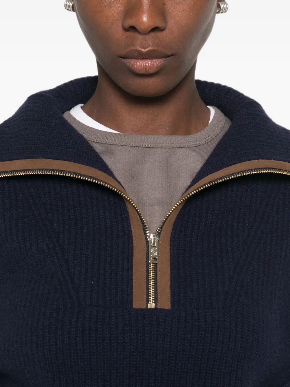 SANDRO Trui met lange mouwen en rits Blauw