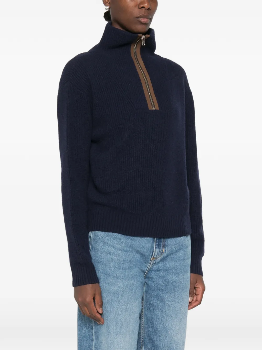 SANDRO Trui met lange mouwen en rits Blauw