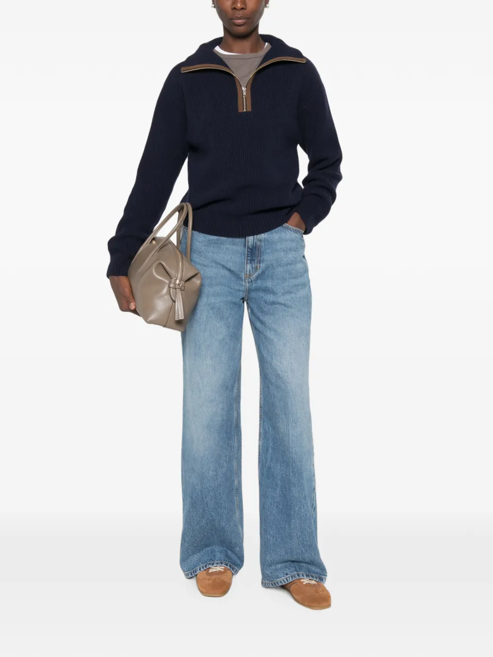 SANDRO Trui met lange mouwen en rits Blauw