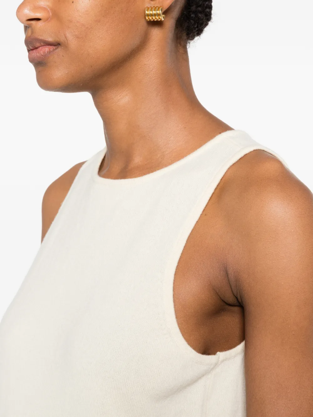 SANDRO Ribgebreide tanktop Beige