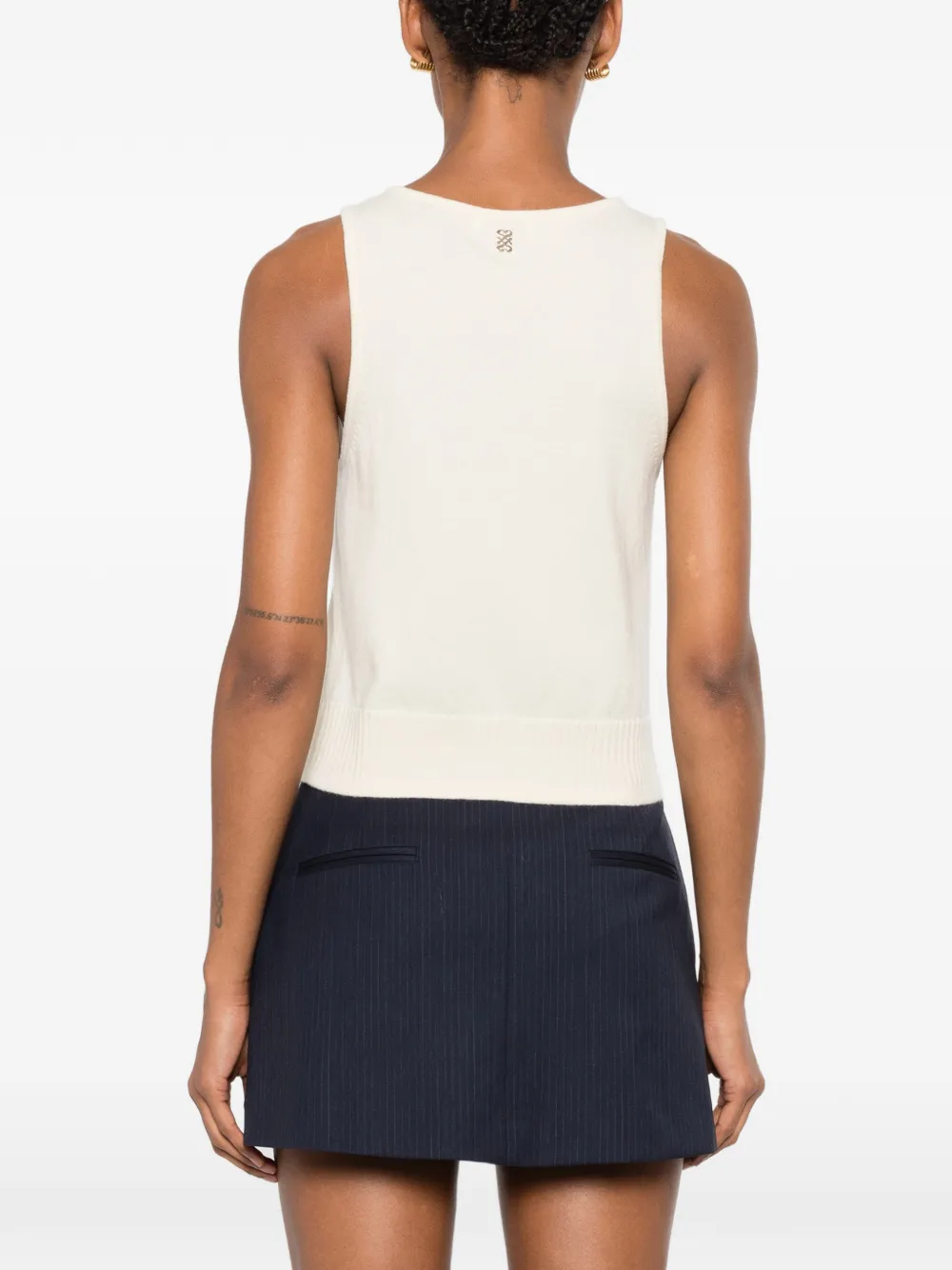 SANDRO Ribgebreide tanktop Beige