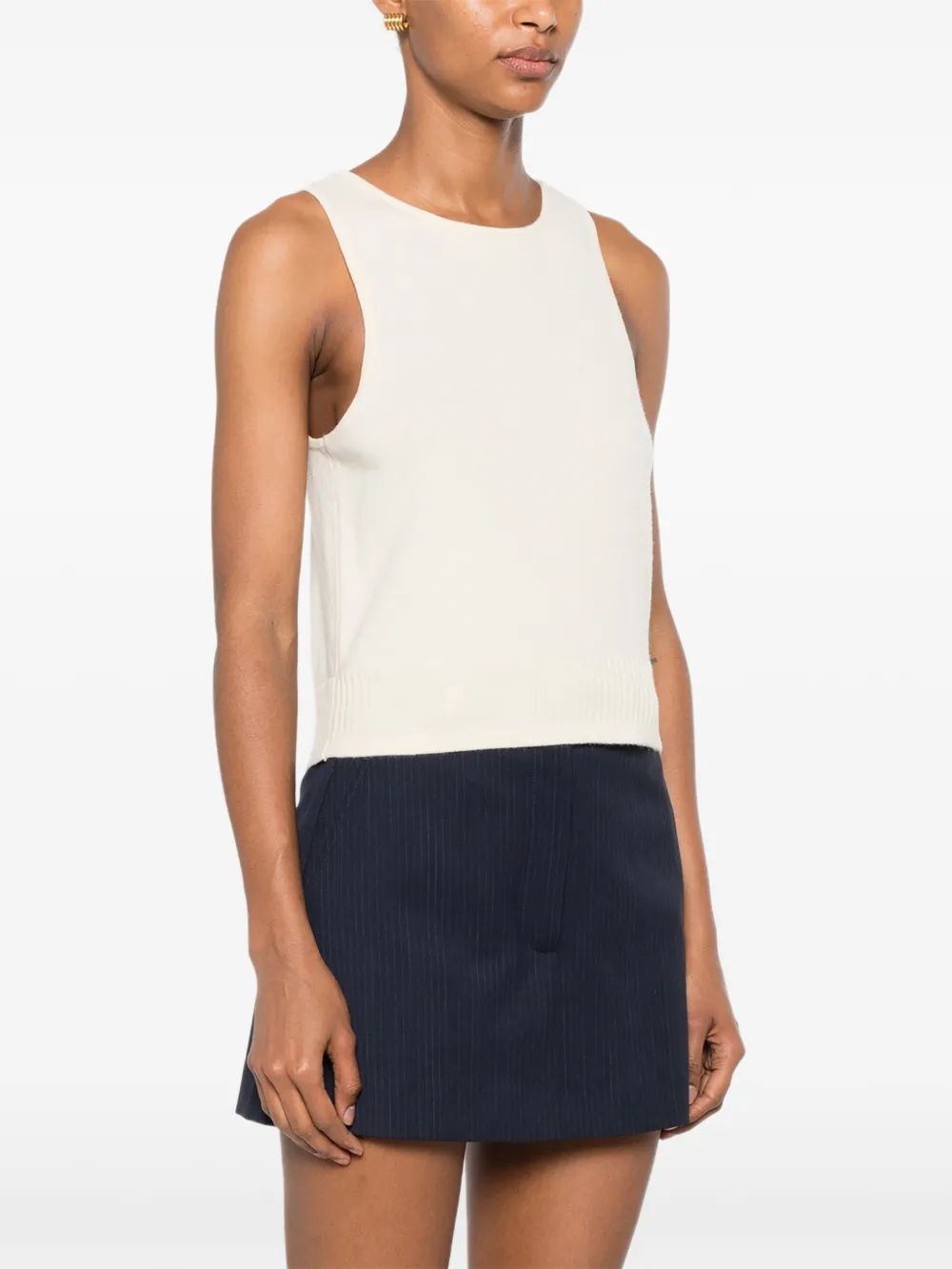 SANDRO Ribgebreide tanktop Beige