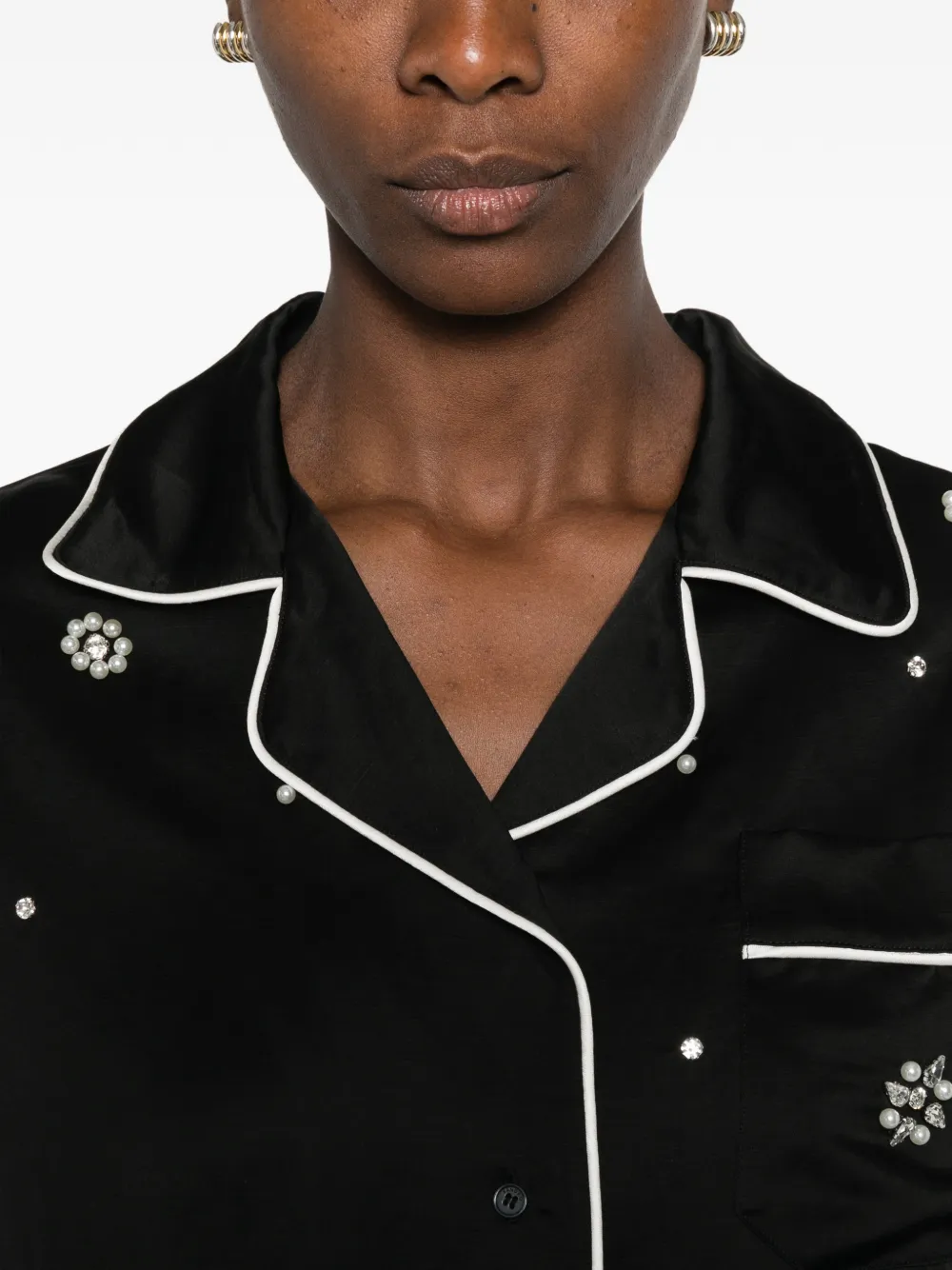 SANDRO Blouse verfraaid met kralen Zwart
