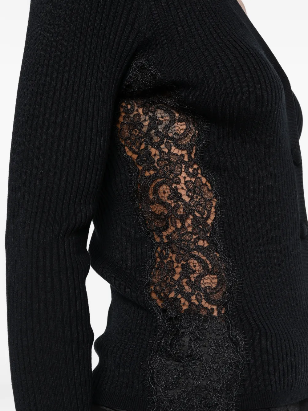 SANDRO Ribgebreid vest Zwart
