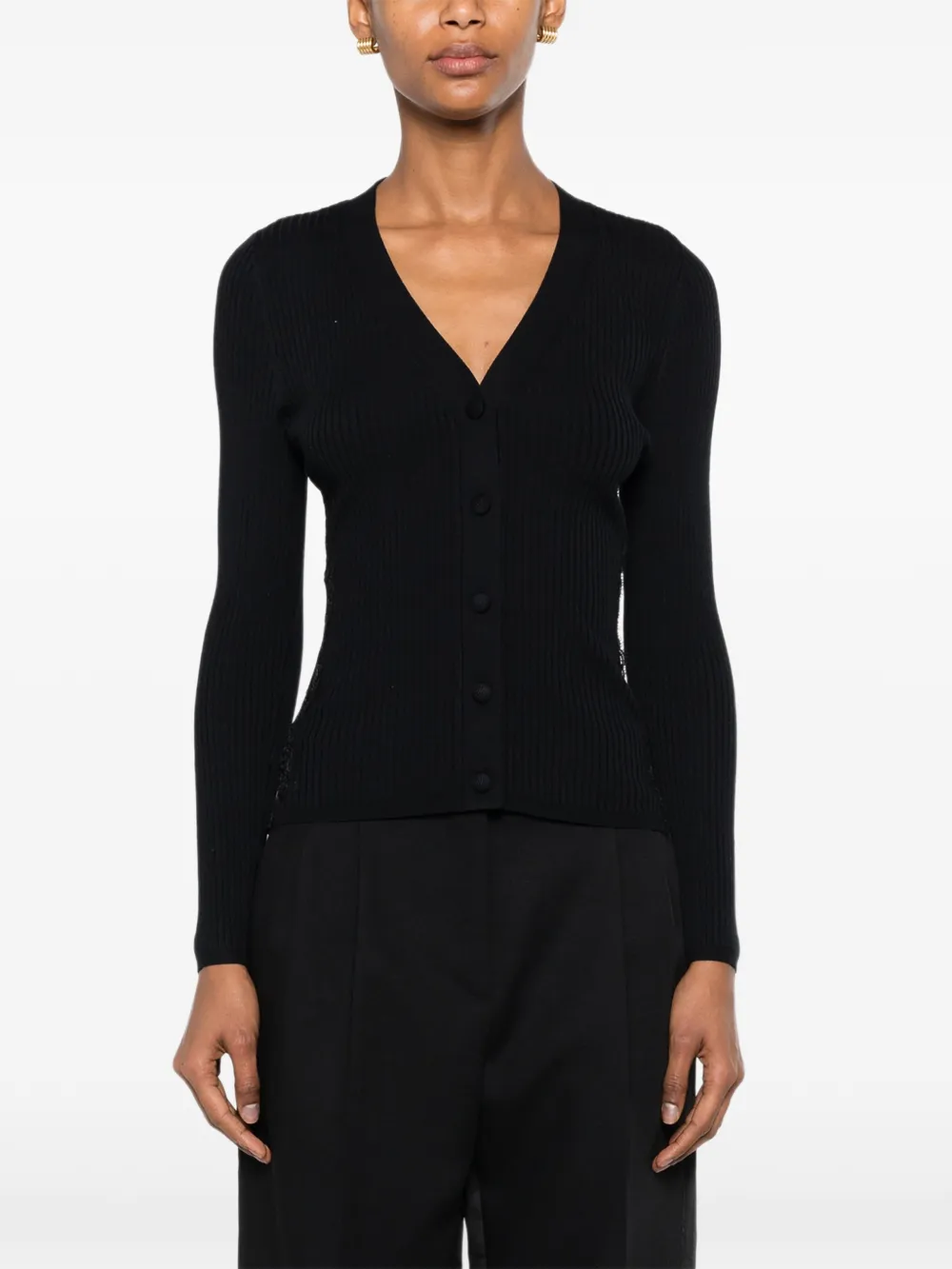 SANDRO Ribgebreid vest Zwart