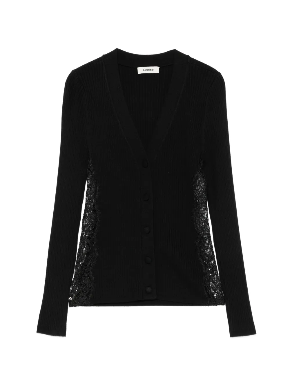 SANDRO Cardigan a coste - Nero