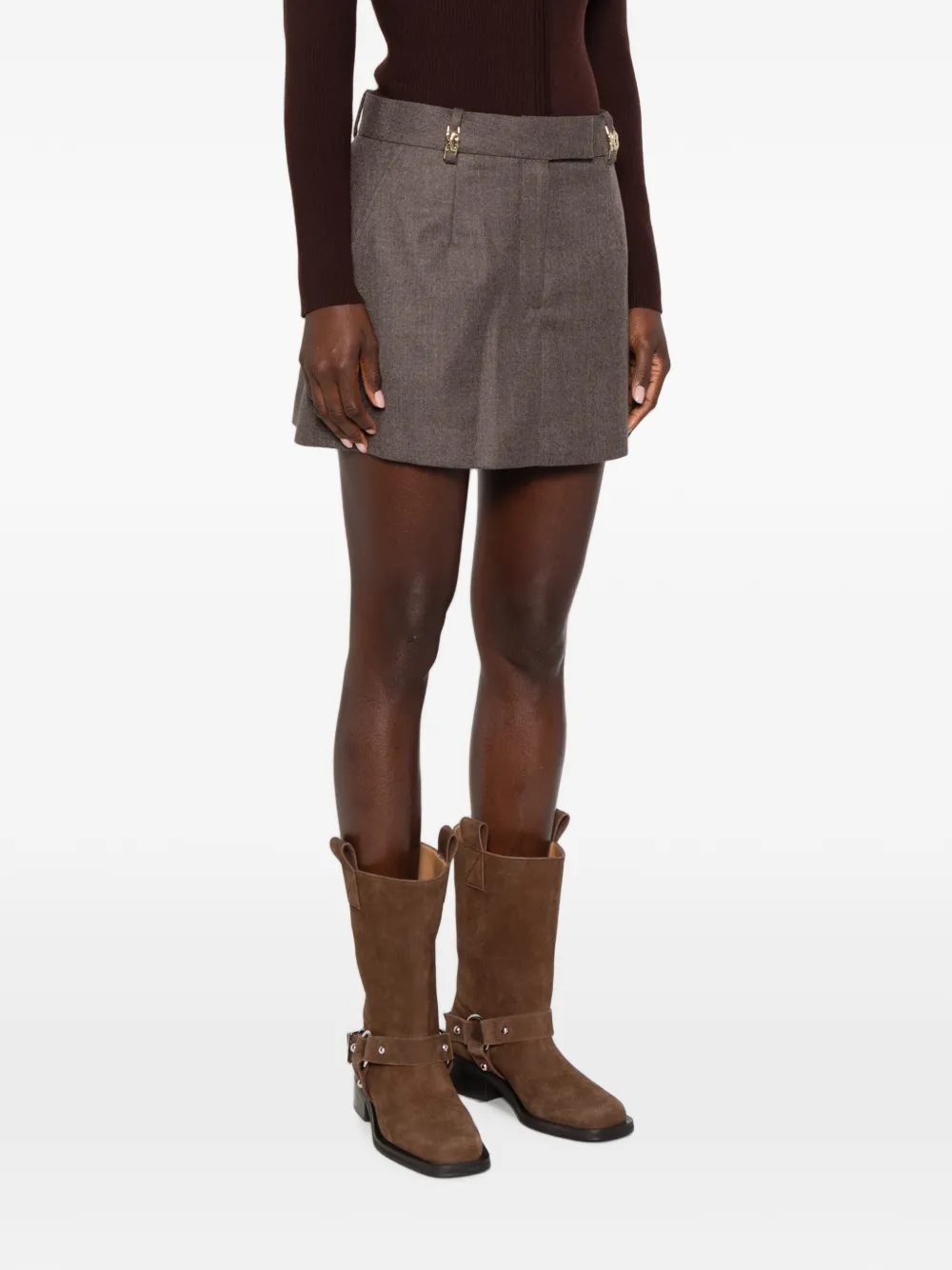 SANDRO Shorts met logoplakkaat Bruin