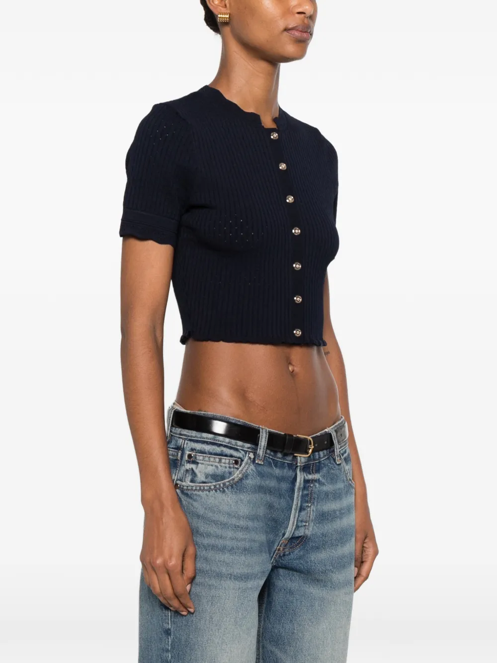 SANDRO Cropped vest Blauw