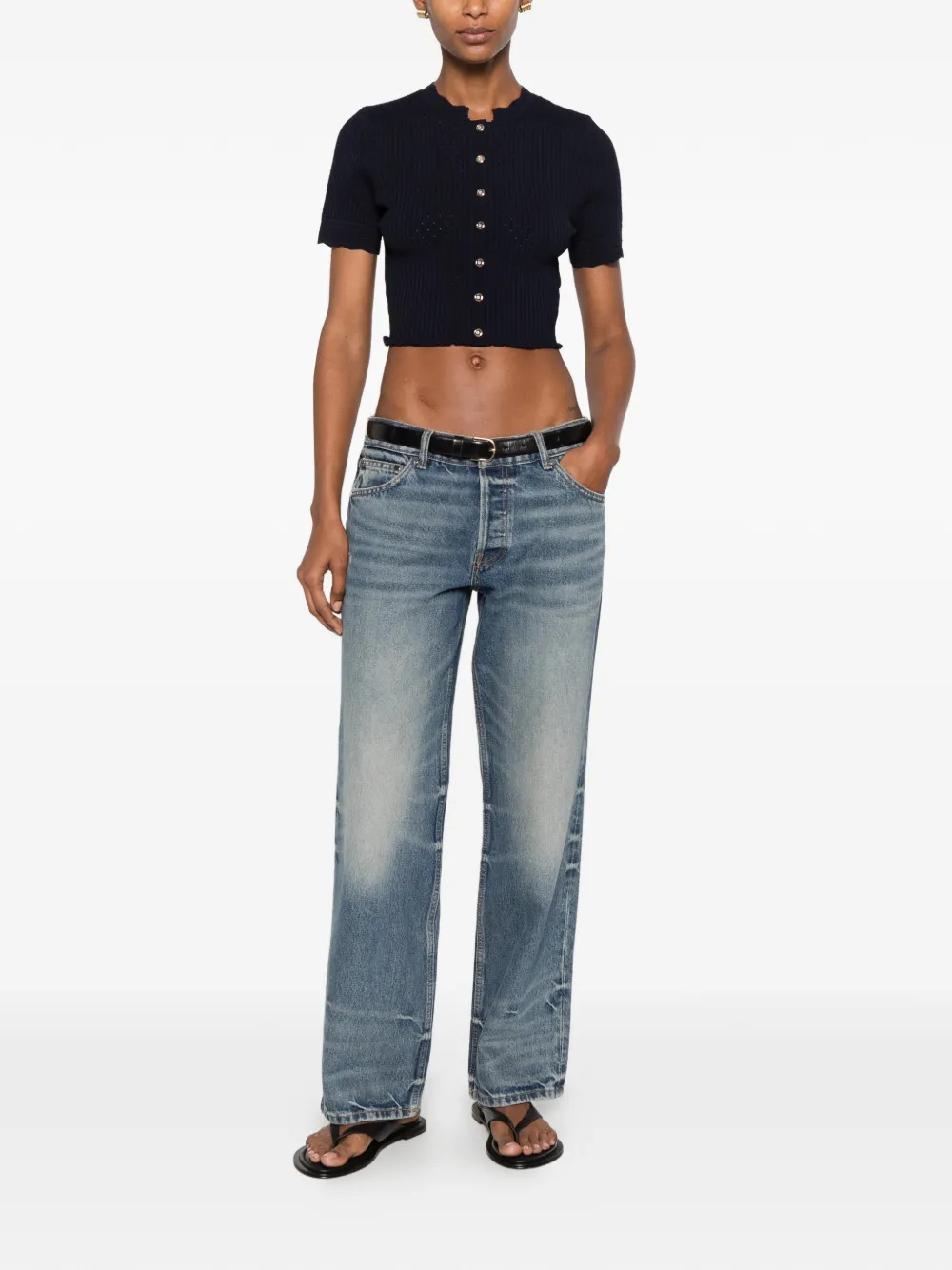 SANDRO Cropped vest Blauw