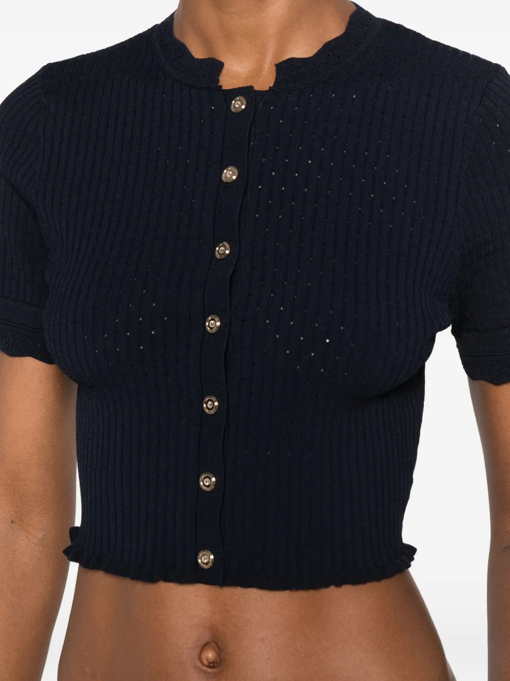 SANDRO Cropped vest Blauw